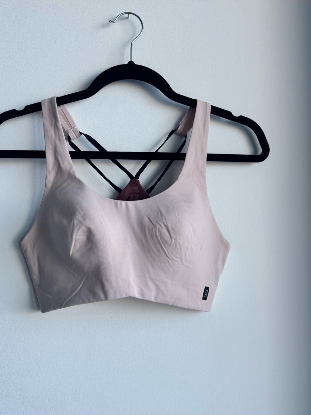 On Running Blush Pink Strappy Back Sports Bralette